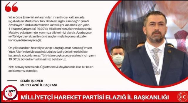 MHP ELAZIĞ İL BAŞKANLIĞI KARABAĞ’A IŞIKVERİYOR