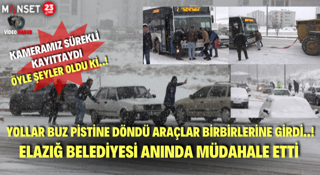 Elazığ'da Yollar Buz Pisti Oldu Kameralarımız Kayıttaydı..!