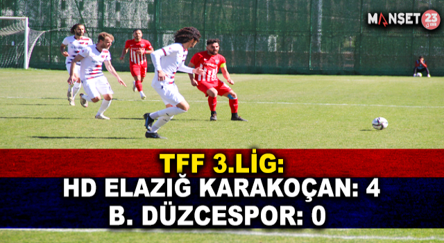 TFF 3. Lig: HD Elazığ Karakoçan: 4 - B. Düzcespor: 0