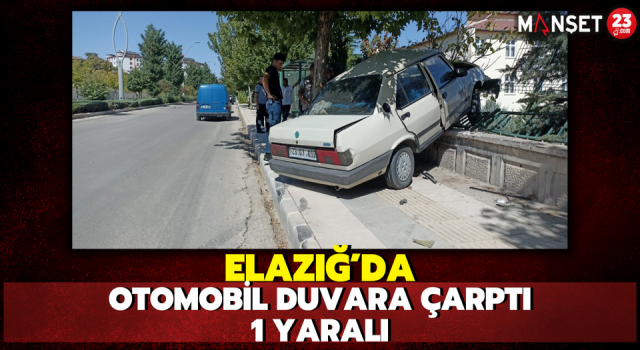 Elazığ’da Otomobil Duvara Çarptı: 1 Yaralı