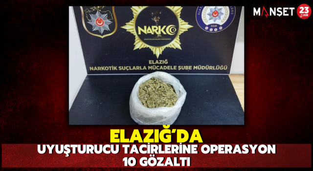 Elazığ’da Uyuşturucu Tacirlerine Operasyon: 10 Gözaltı