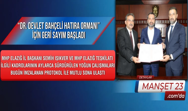 “Dr. Devlet Bahçeli Hatıra Ormanı” İçin Geri Sayım Başladı