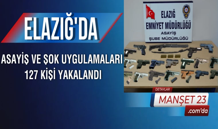 Elazığ’da Asayiş ve Şok Uygulamaları: 127 Kişi Yakalandı