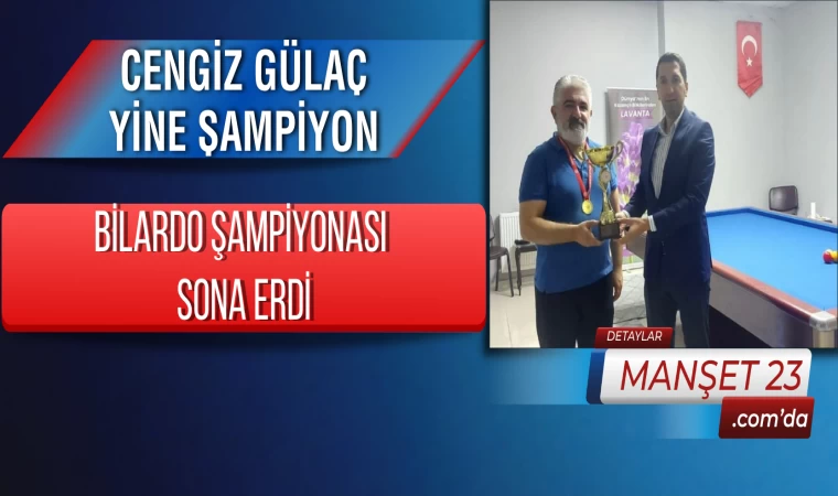 Elazığ'da Bilardo Şampiyonası Sona Erdi