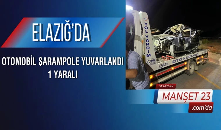 Elazığ’da Otomobil Şarampole Yuvarlandı: 1 Yaralı