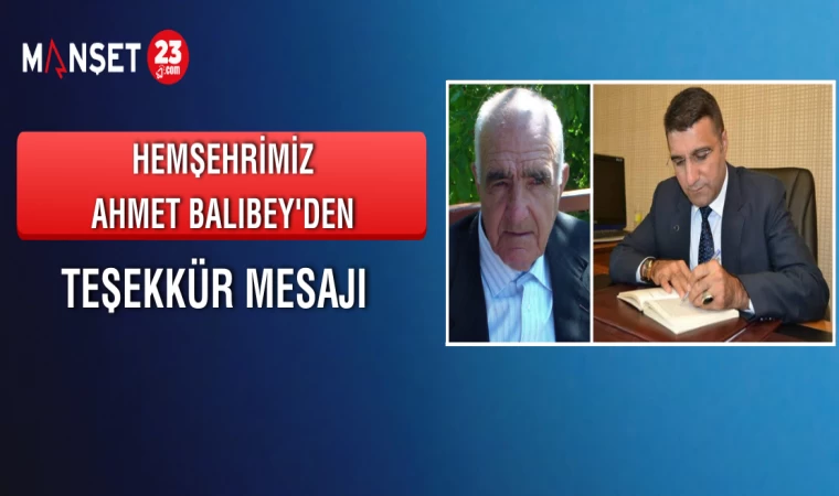 Balıbey'den Teşekkür Mesajı