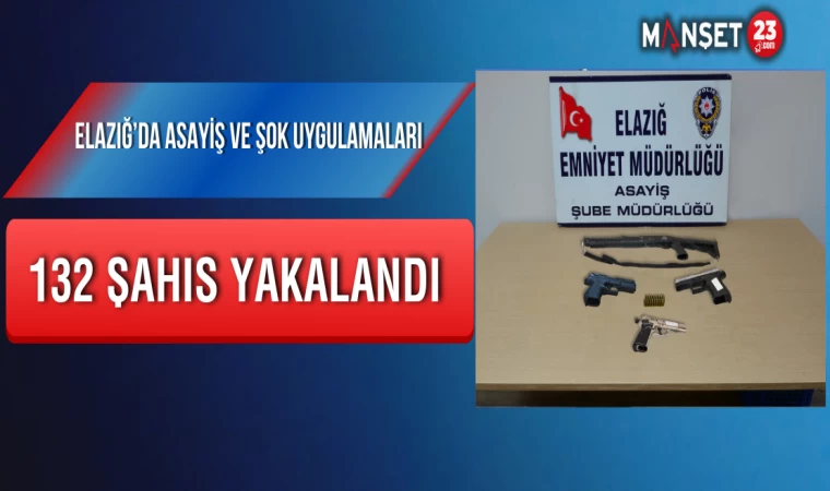 Elazığ’da Asayiş Ve Şok Uygulamaları: 132 Şahıs Yakalandı