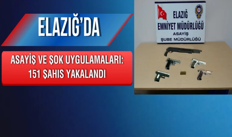 Elazığ’da Asayiş Ve Şok Uygulamaları: 151 Şahıs Yakalandı