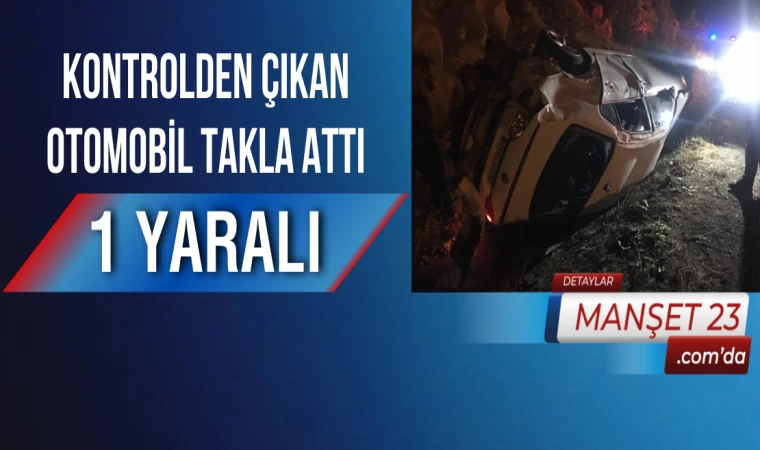 Kontrolden Çıkan Otomobil Takla Attı: 1 Yaralı