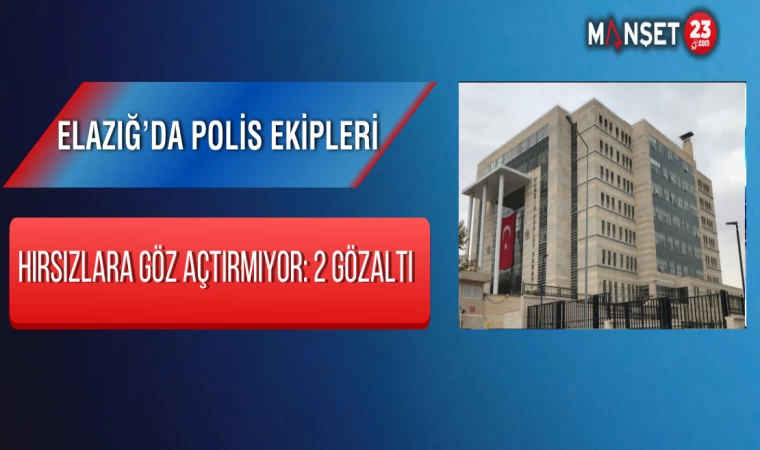 Elazığ’da Polis Ekipleri Hırsızlara Göz Açtırmıyor: 2 Gözaltı