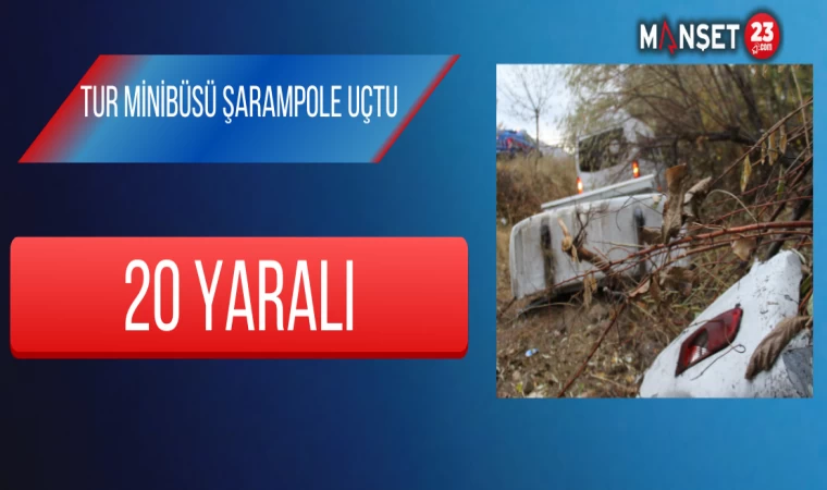 Tur Minibüsü Şarampole Uçtu: 20 Yaralı