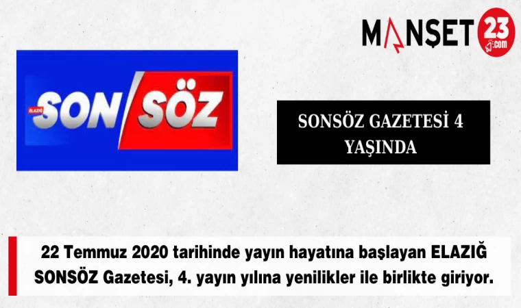 ELAZIĞ SONSÖZ 4 YAŞINDA