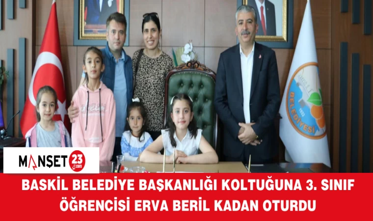 Baskil Belediye Başkanlığı Koltuğuna 3. Sınıf Öğrencisi Erva Beril Kadan Oturdu