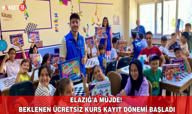 Elazığ’a müjde! Beklenen Ücretsiz Kurs Kayıt Dönemi Başladı