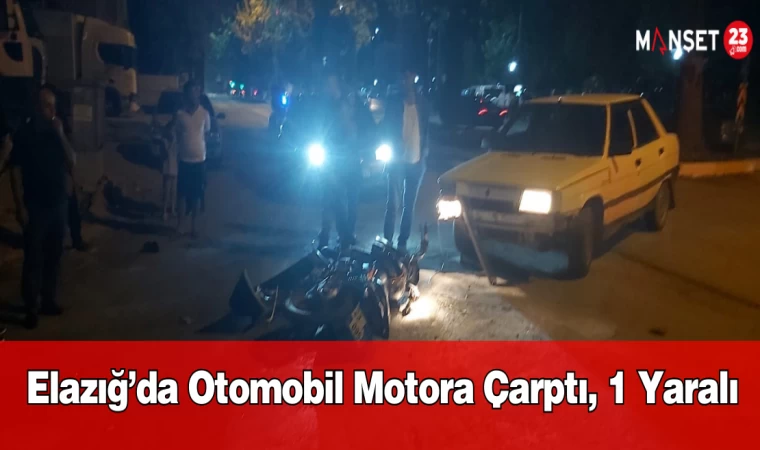 Elazığ’da Otomobil Motora Çarptı, 1 Yaralı