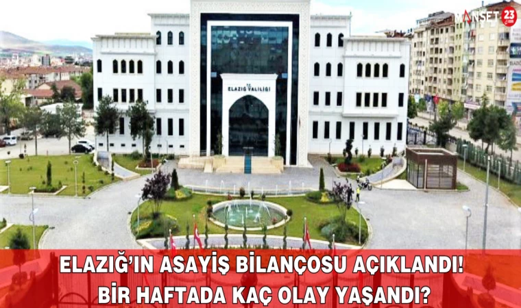 Elazığ’ın Asayiş Bilançosu Açıklandı! Bir Haftada Kaç Olay Yaşandı?