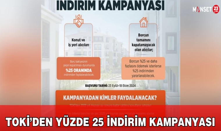 TOKİ’den Yüzde 25 İndirim Kampanyası