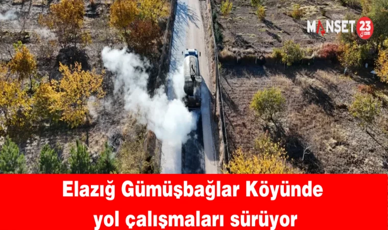 Elazığ Gümüşbağlar Köyünde yol çalışmaları sürüyor