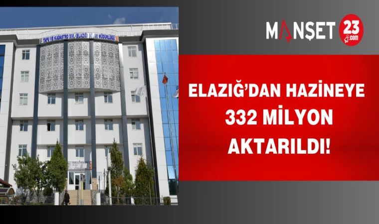 Elazığ’dan hazineye 332 milyon aktarıldı!