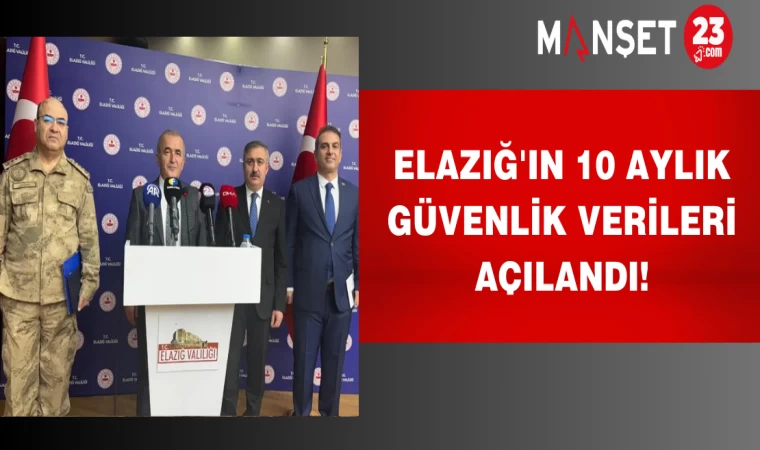 Elazığ'ın 10 aylık güvenlik verileri açılandı!