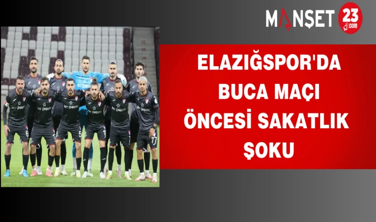 Elazığspor'da Buca maçı öncesi sakatlık şoku