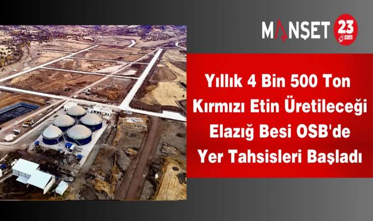 Yıllık 4 Bin 500 Ton Kırmızı Etin Üretileceği Elazığ Besi OSB'de Yer Tahsisleri Başladı