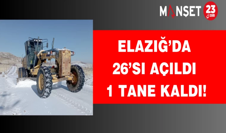 Elazığ’da 26’sı açıldı 1 tane kaldı!