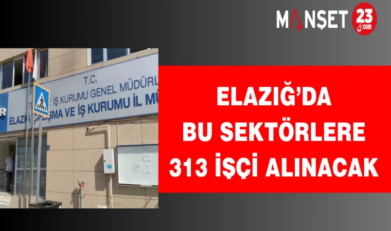 Elazığ’da bu sektörlere 313 işçi alınacak