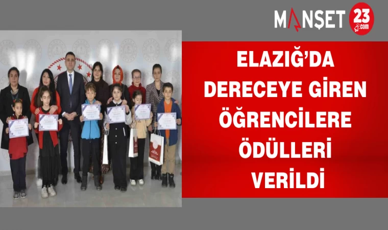 Elazığ’da dereceye giren öğrencilere ödülleri verildi