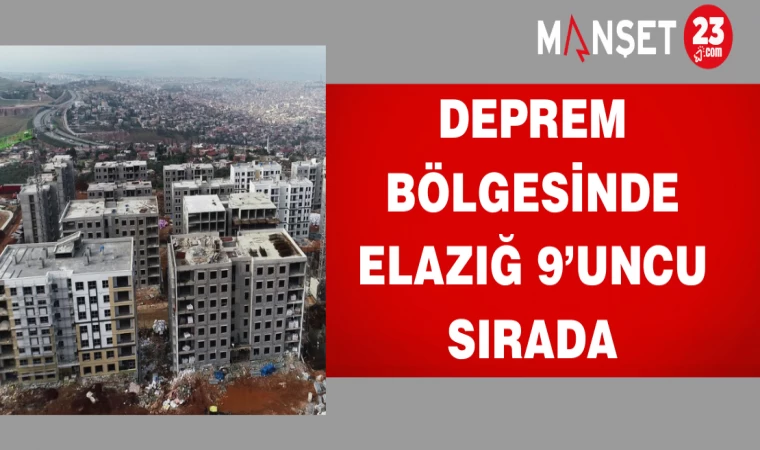 Deprem bölgesinde Elazığ 9’uncu sırada