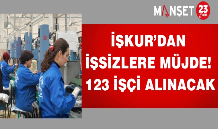 İŞKUR'DAN İŞSİZLERE MÜJDE ! 123 İŞÇİ ALINACAK