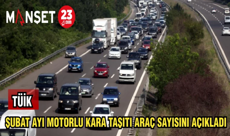 TÜİK: ŞUBAT AYI MOTORLU KARA TAŞITI ARAÇ SAYISINI AÇIKLADI