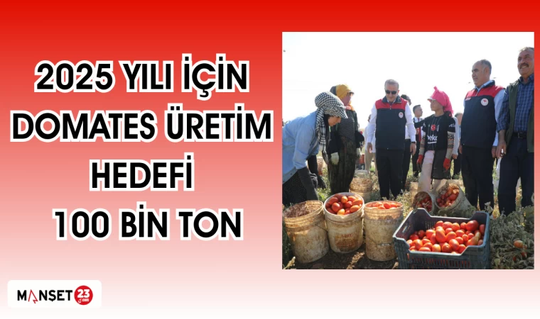 2025 yılı için domates üretim hedefi ise 100 bin ton