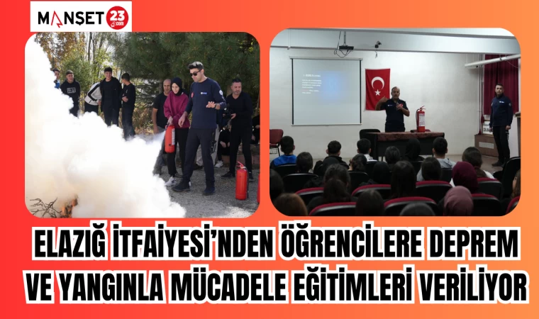 Elazığ İtfaiyesi’nden Öğrencilere Deprem Ve Yangınla Mücadele Eğitimleri Veriliyor