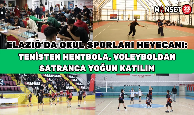 Elazığ’da Okul Sporları Heyecanı: Tenisten Hentbola, Voleyboldan Satranca Yoğun Katılım