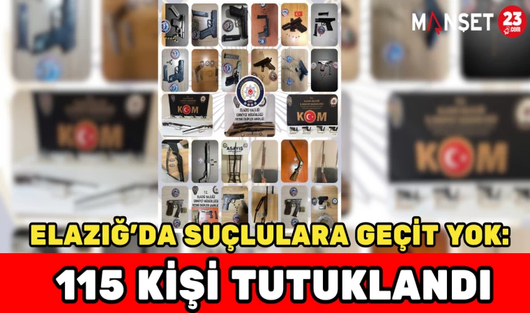 Elazığ’da Suçlulara Geçit Yok: 115 Kişi Tutuklandı