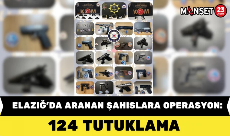 Elazığ’da Aranan Şahıslara Operasyon: 124 Tutuklama