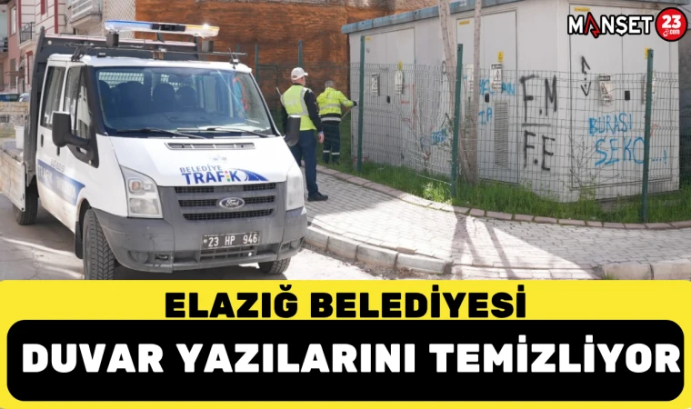 ELAZIĞ BELEDİYESİ DUVAR YAZILARINI TEMİZLİYOR