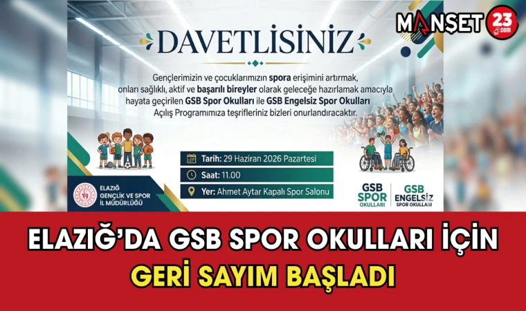 Elazığ’da GSB Spor Okulları İçin Geri Sayım Başladı