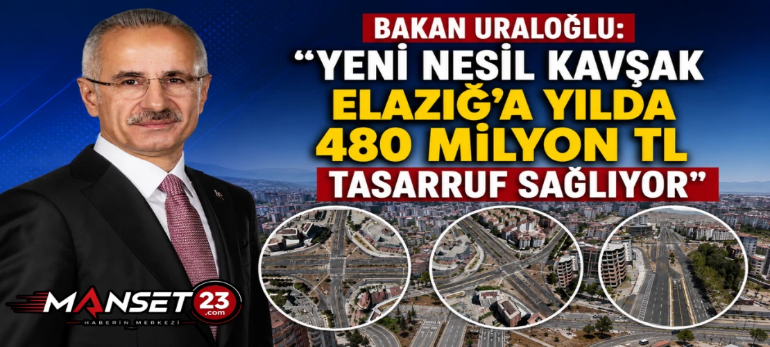 Bakan Uraloğlu: "Yeni Nesil Kavşak Elazığ'a Yılda 480 Milyon TL Tasarruf Sağlıyor"