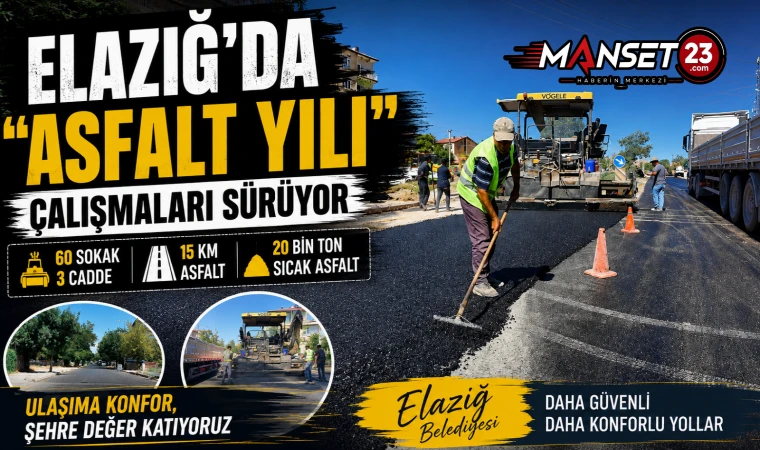 Elazığ’da “Asfalt Yılı” Çalışmaları Sürüyor