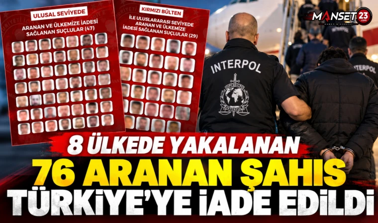 8 Ülkede Yakalanan 76 Aranan Şahıs Türkiye’ye İade Edildi