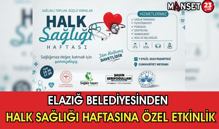 Elazığ Belediyesinden Halk Sağlığı Haftasına Özel Etkinlik