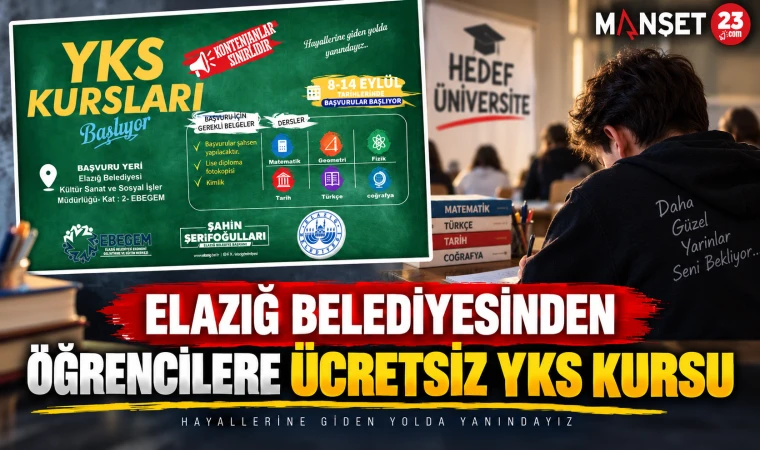 Elazığ Belediyesinden Öğrencilere Ücretsiz YKS Kursu