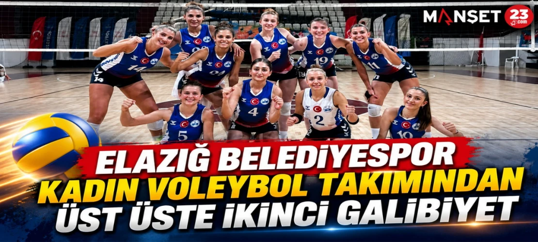 Elazığ Belediyespor Kadın Voleybol Takımından Üst Üste İkinci Galibiyet