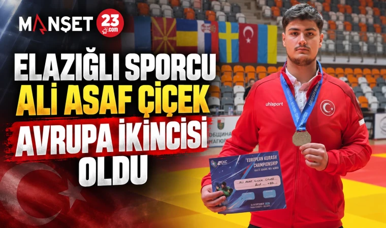Elazığlı Sporcu Ali Asaf Çiçek Avrupa İkincisi Oldu