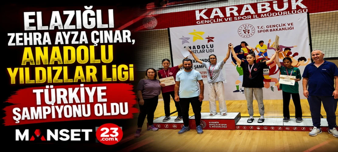Elazığlı Zehra Ayza Çınar, Anadolu Yıldızlar Ligi Türkiye Şampiyonu Oldu