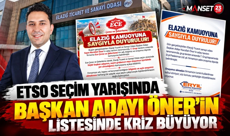 ETSO SEÇİM YARIŞINDA BAŞKAN ADAYI ÖNER’İN LİSTESİNDE KRİZ BÜYÜYOR