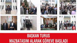 BAŞKAN TURUS MAZBATASINI ALARAK GÖREVE BAŞLADI