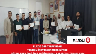 Elazığ OSB Tasarım İnovasyon Merkezi’nde Düzenlenen İngilizce Eğitim Kursu Başarıyla Tamamlandı